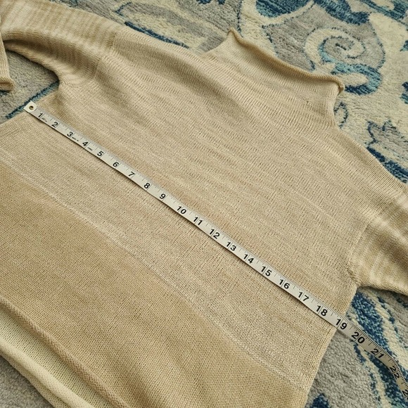 Krista Larson Sweater Mock Neck Layered Tan Beige Wearable Fiber Art Lagenlook - Picture 10 of 12